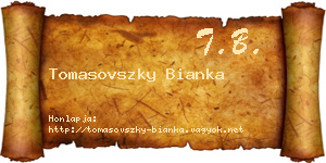 Tomasovszky Bianka névjegykártya